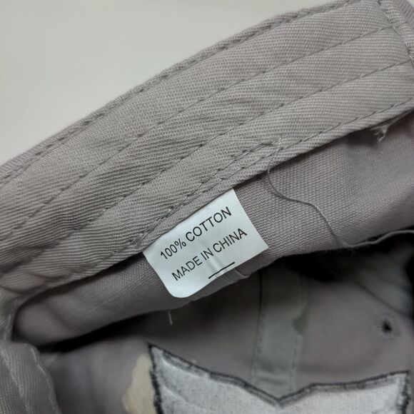 Unbranded Men's Slideback Hat Gray Adjustable 100% Cotton Embroidered Logo - Picture 8 of 8